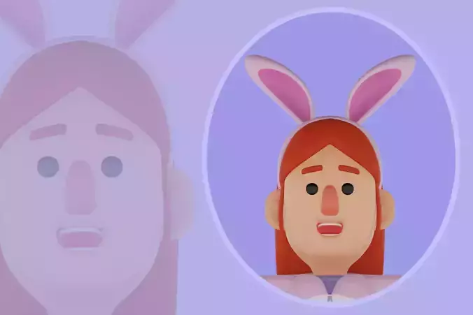 Stylized 3D Bunny Girl Character - Cartoon Animal Onesie