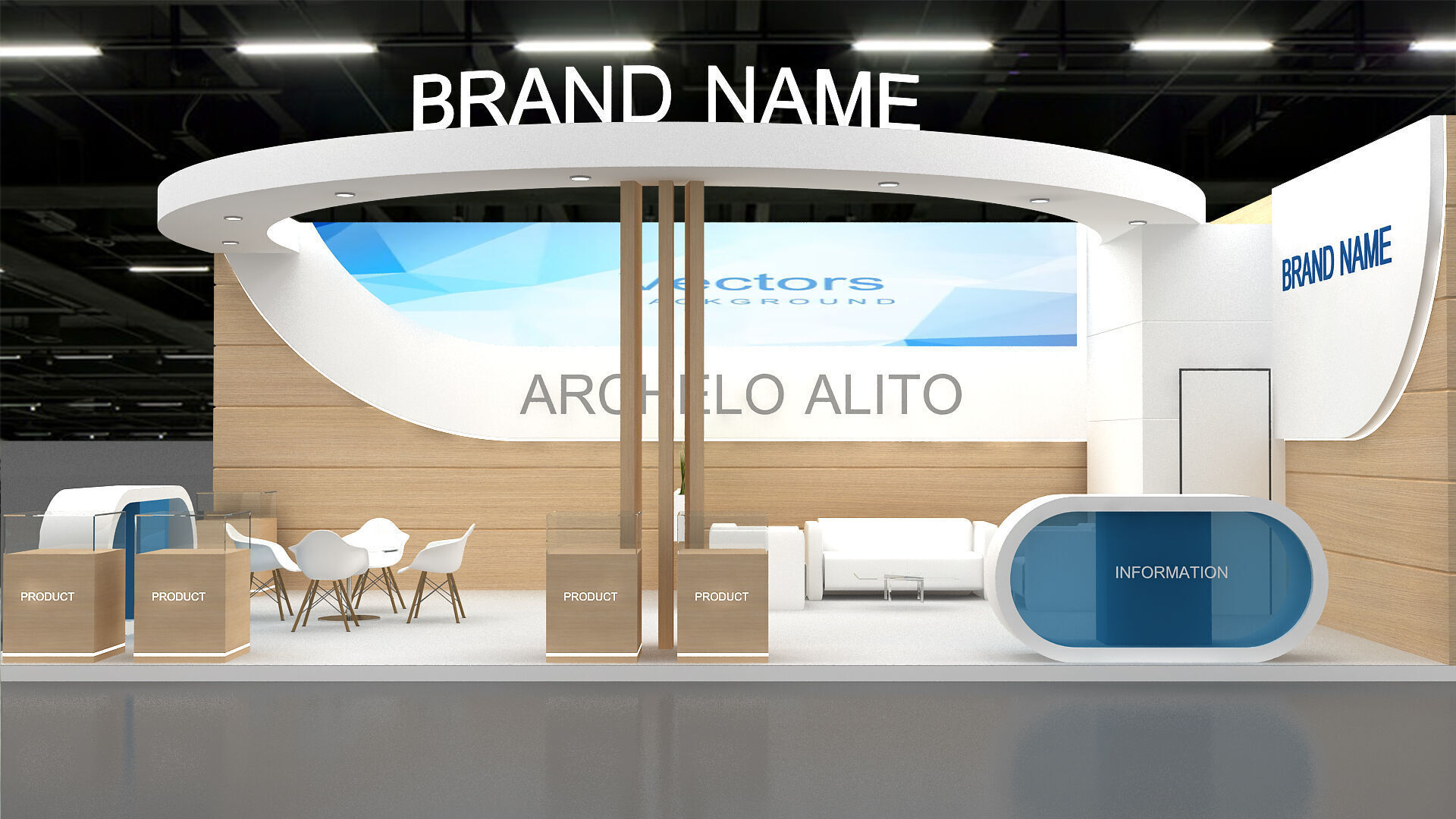 3d booth exhibition Low-poly 3D model_2