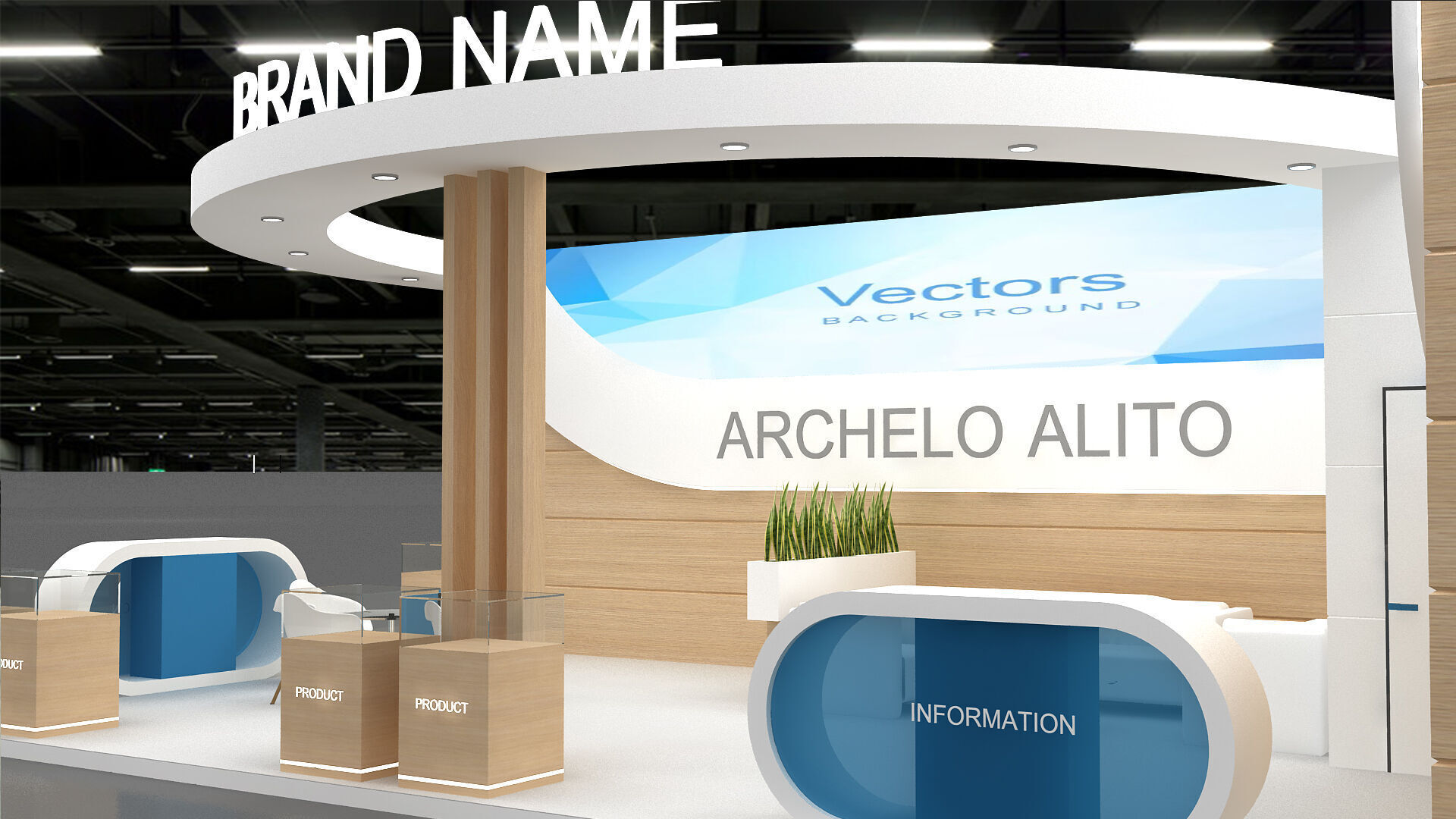 3d booth exhibition Low-poly 3D model_3