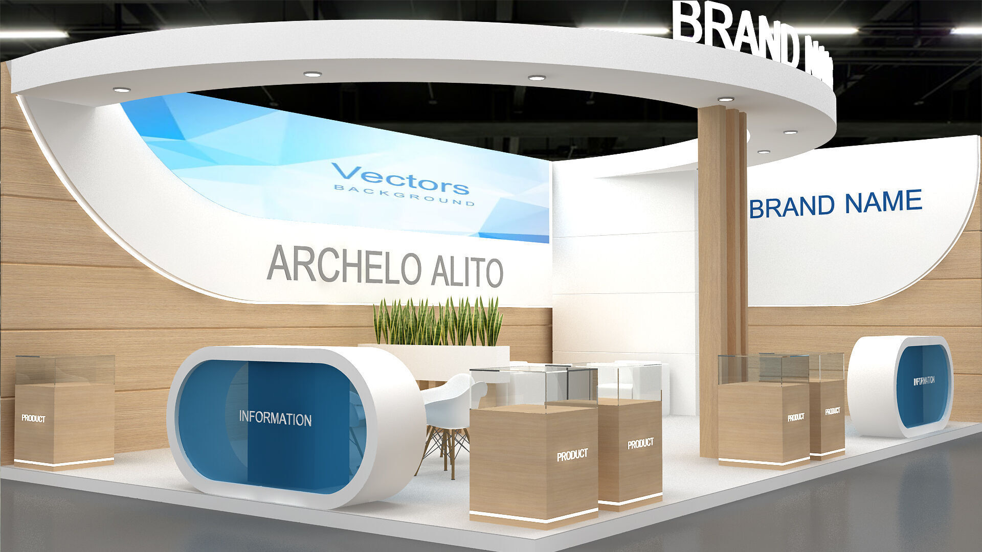 3d booth exhibition Low-poly 3D model_1