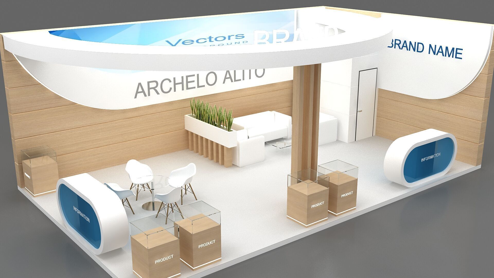 3d booth exhibition Low-poly 3D model_4