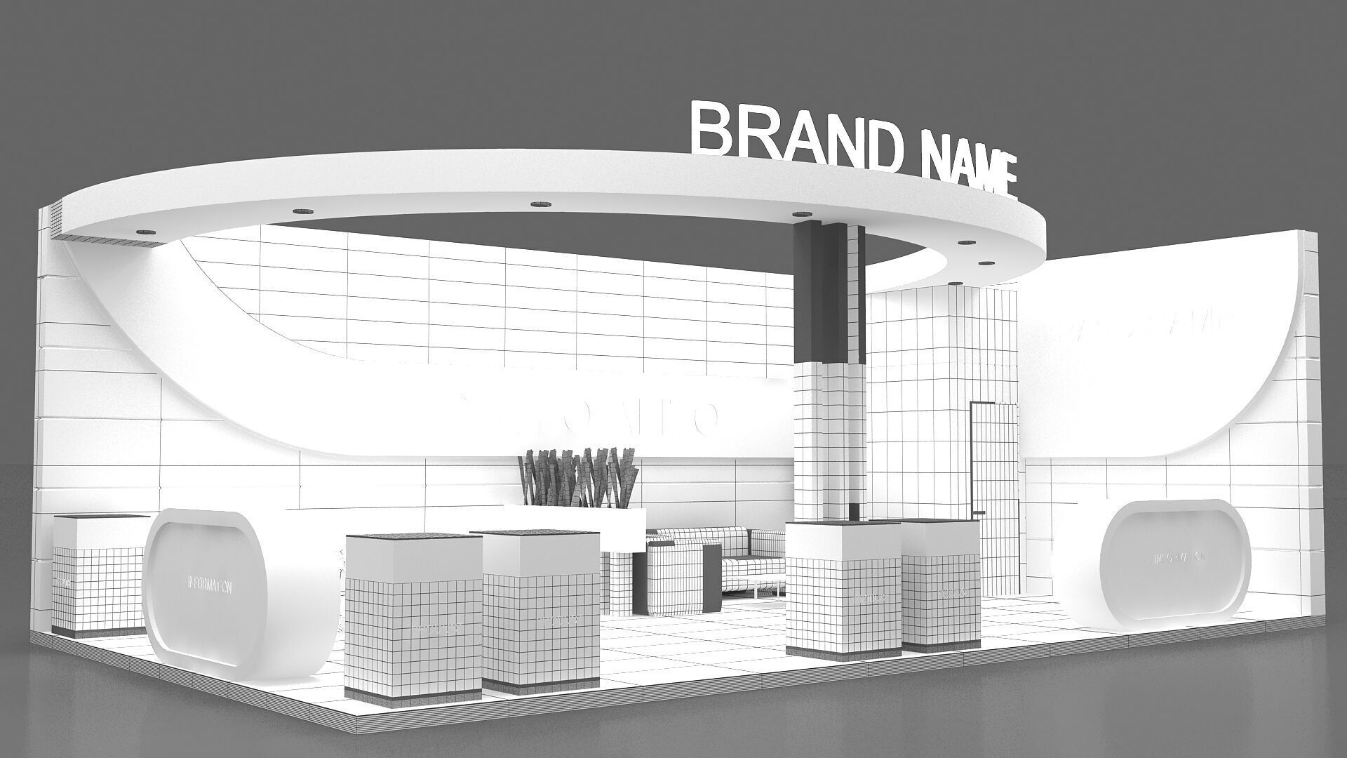 3d booth exhibition Low-poly 3D model_8