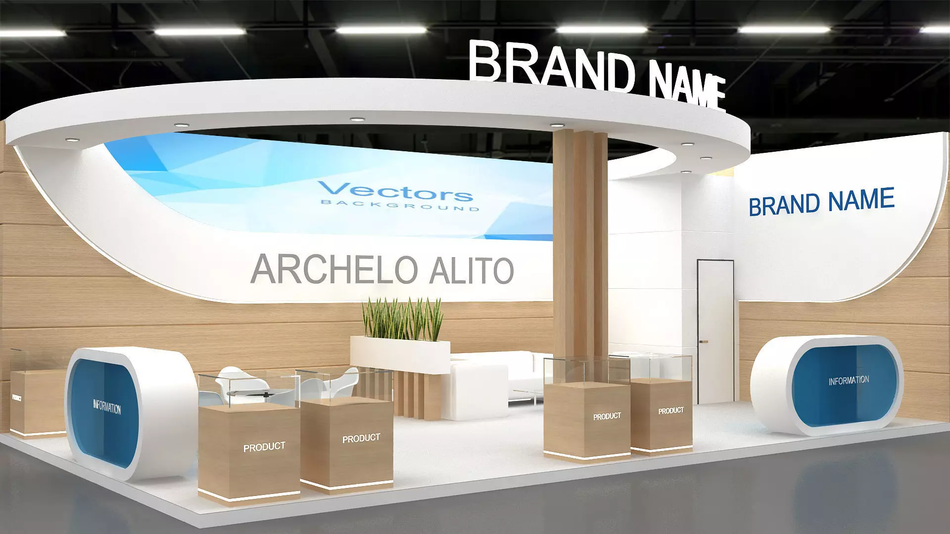 3d booth exhibition Low-poly 3D model_0