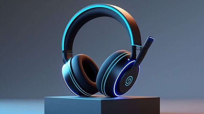 Futuristic Neon Wireless Headphone 3D Model Design 3D print model