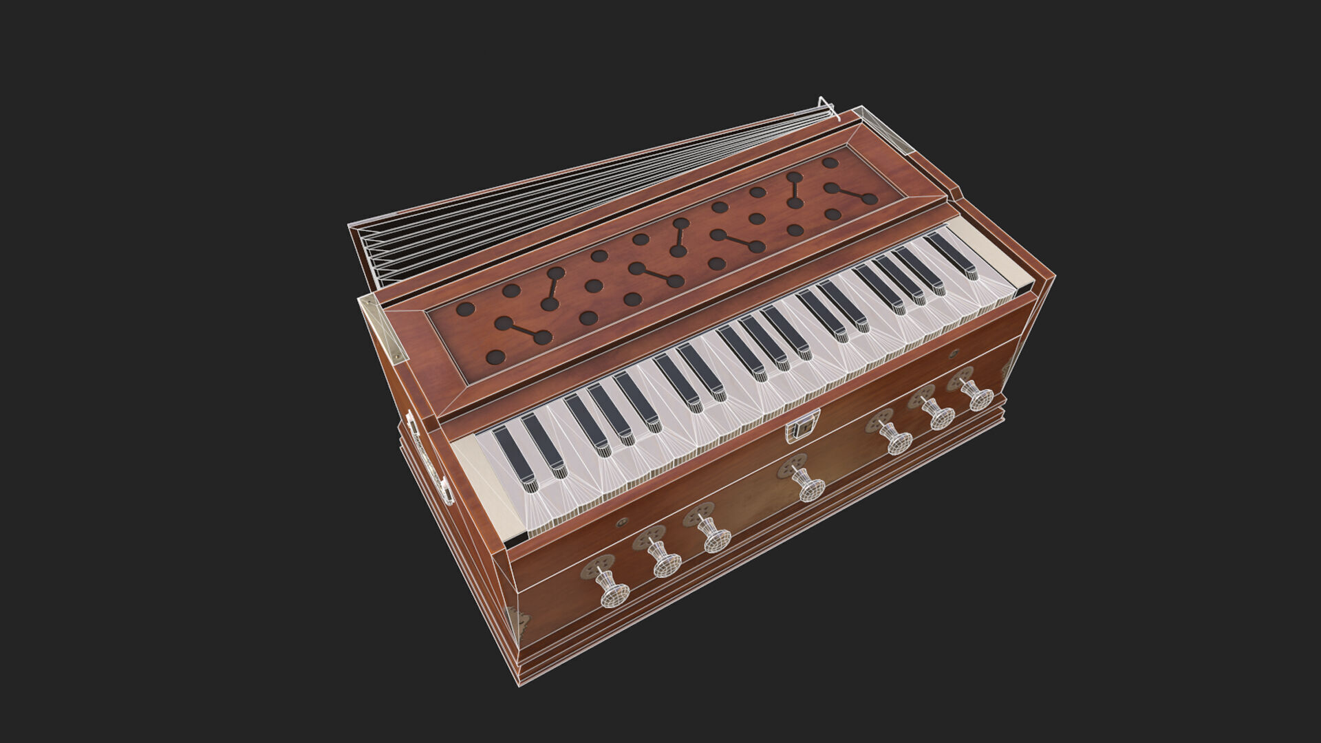 Harmonium 3D Model Low-poly 3D model_7