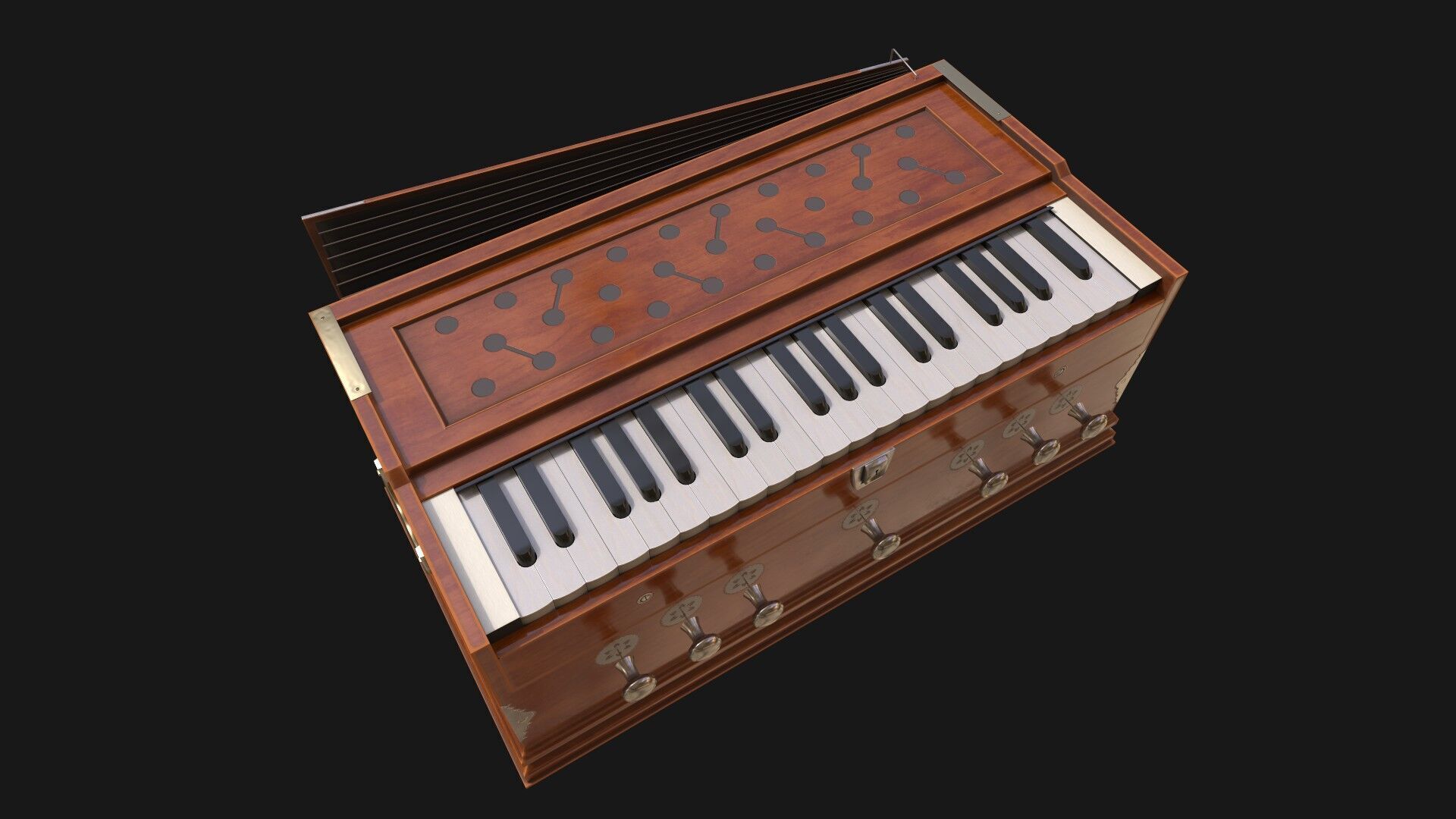 Harmonium 3D Model Low-poly 3D model_3