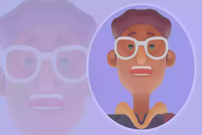 Stylized 3D Male Student Character - Cartoon School Boy