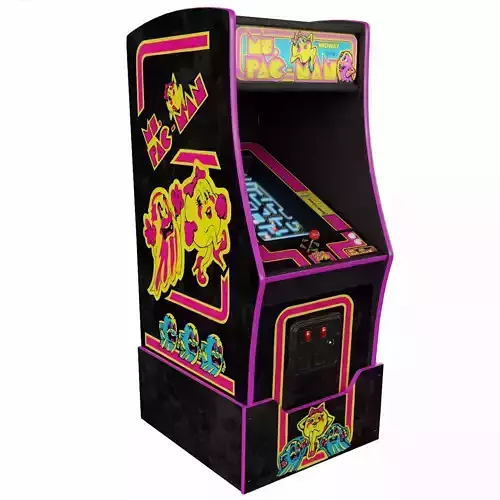Pac-Man Deluxe Arcade Cabinet Retro Low-poly 3D model