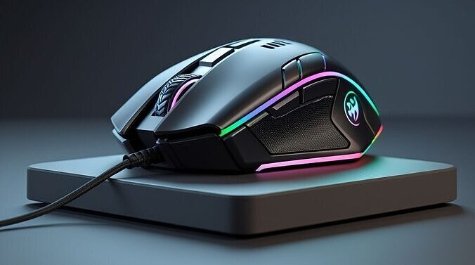 Futuristic RGB Gaming Mouse 3D Model Ergonomic Concept Design 3D print model