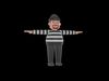 Stylized 3D Male Thief Character - Cartoon Burglar Model 3D model_1