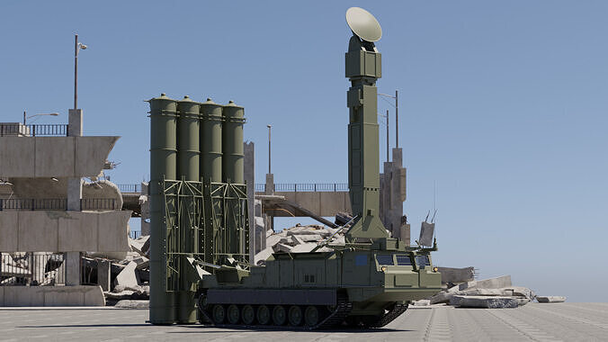 S-300VM Missile system Low-poly 3D model