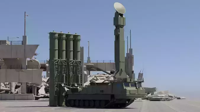 S-300VM Missile system Low-poly 3D model