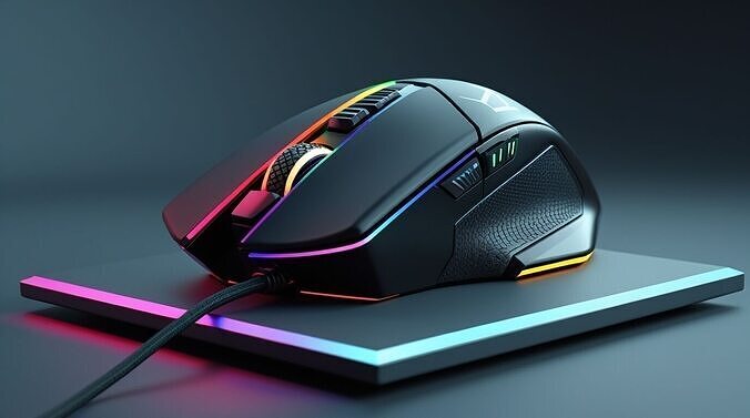 Futuristic RGB Gaming Mouse 3D Model Ergonomic Concept Design 3D print model