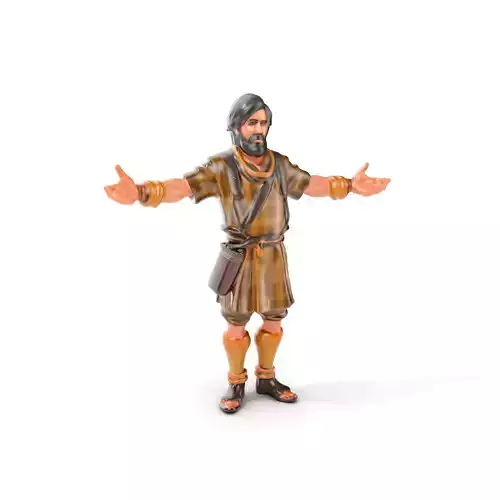 Medieval Woodland Ranger  Rigged and Animated D Character Model Low-poly 3D model