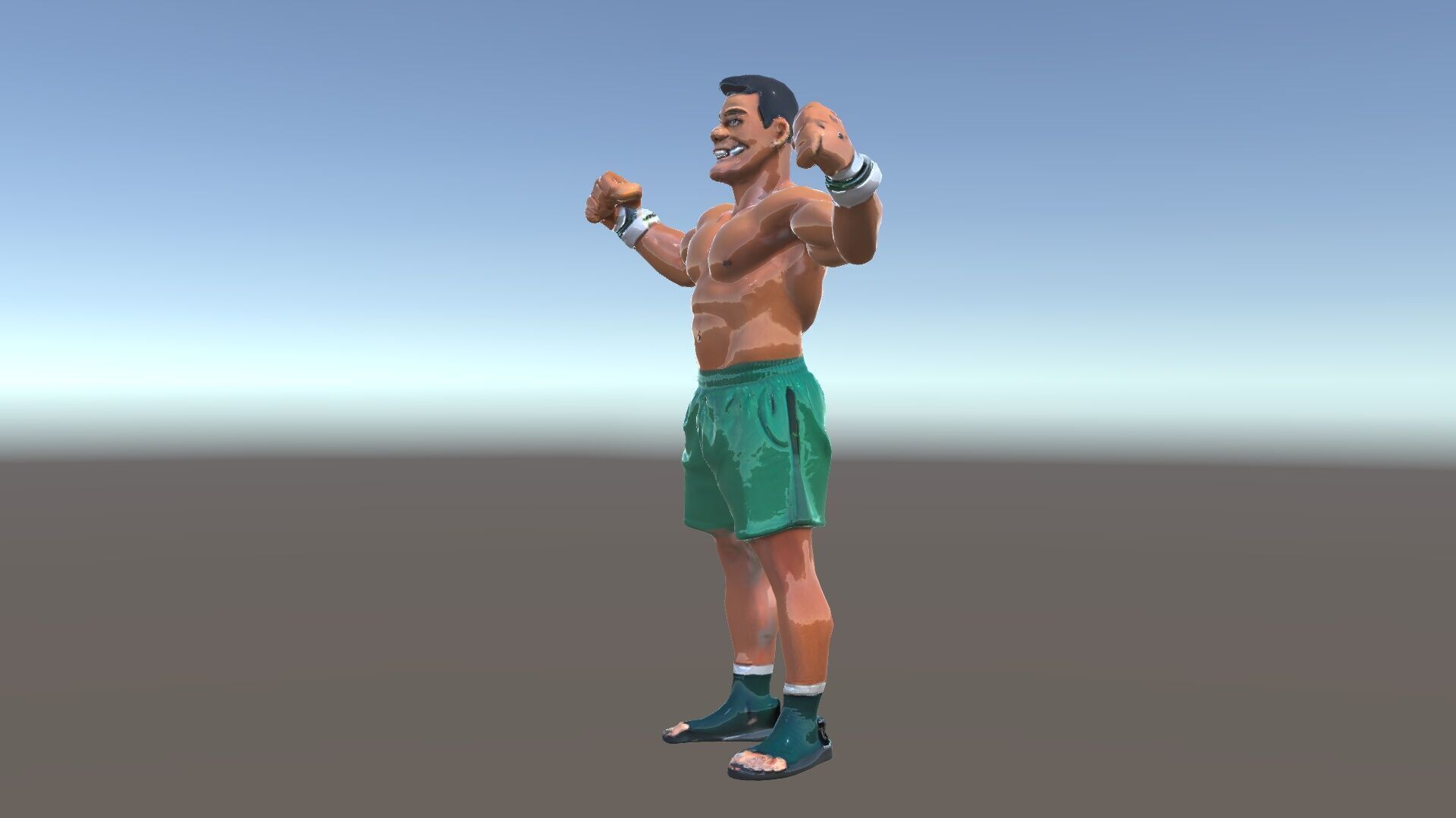 Athletic Boxer Character Model Rigged and Animated Low-poly 3D model_39
