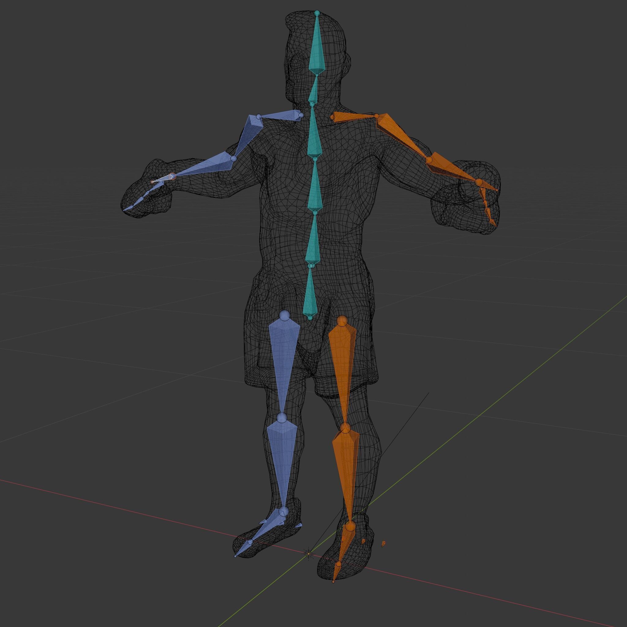 Athletic Boxer Character Model Rigged and Animated Low-poly 3D model_10