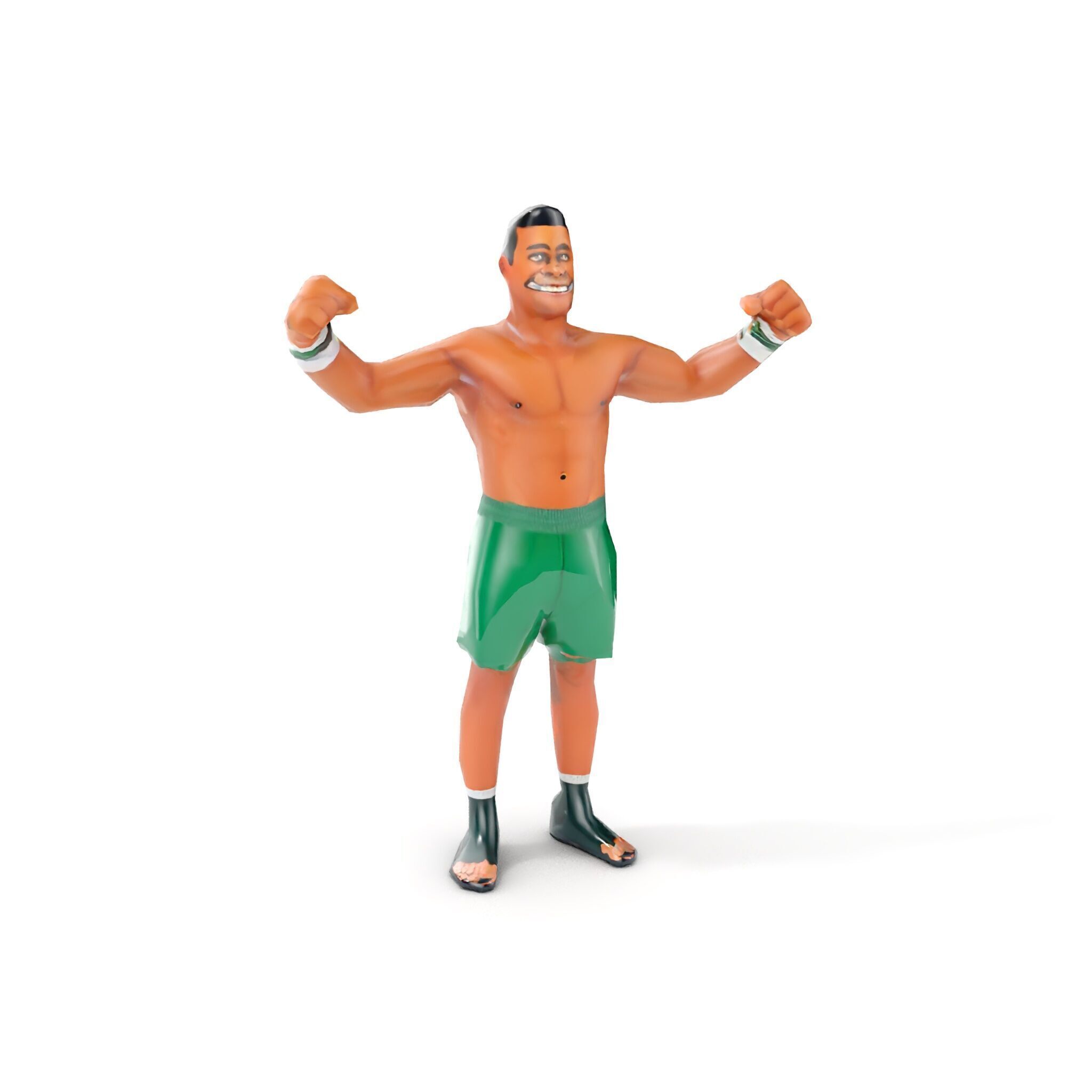 Athletic Boxer Character Model Rigged and Animated Low-poly 3D model_28
