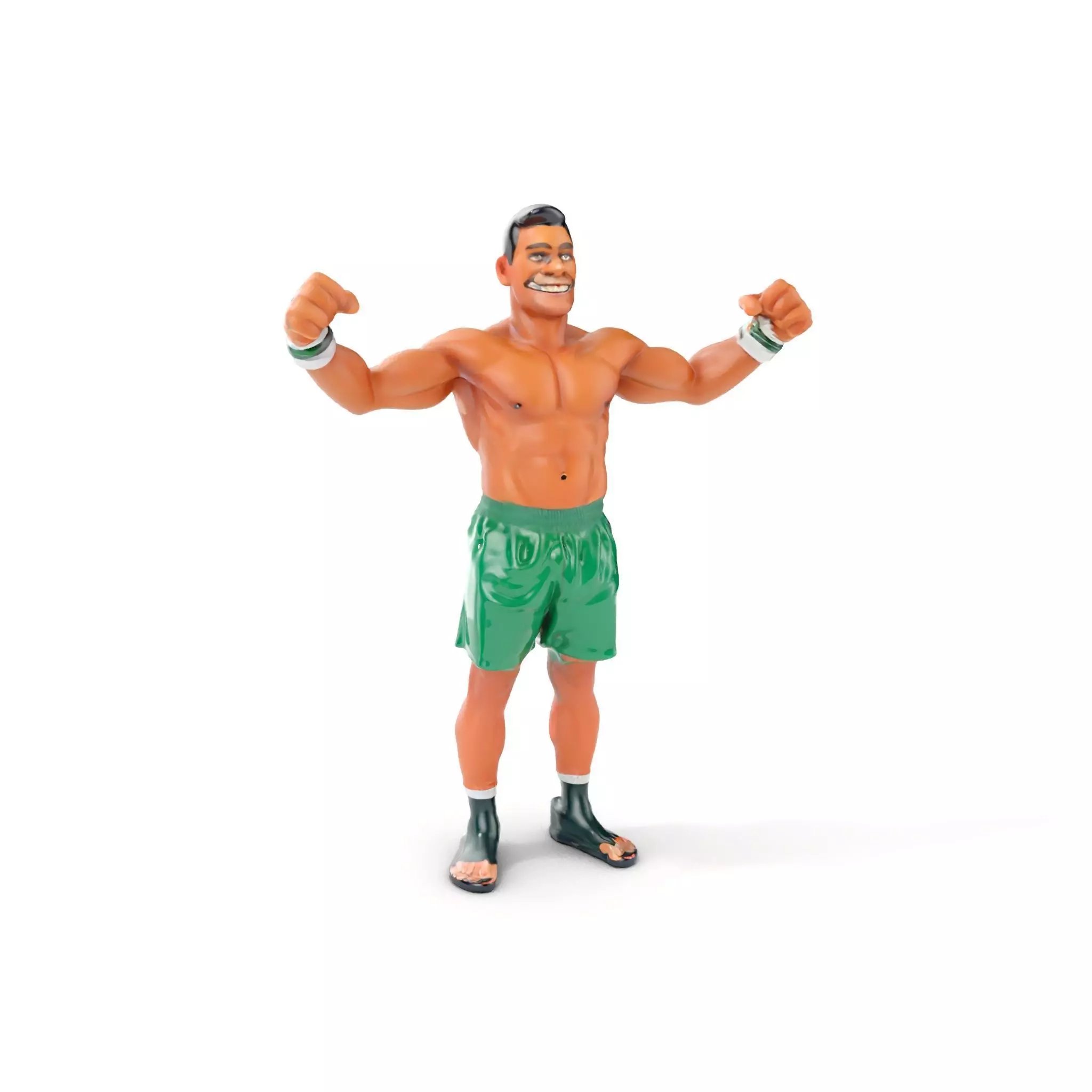 Athletic Boxer Character Model Rigged and Animated Low-poly 3D model_0