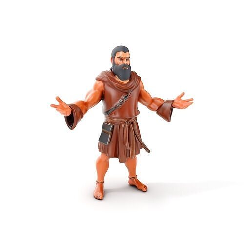 D Medieval Monk Character Rigged and Animated Low-poly 3D model