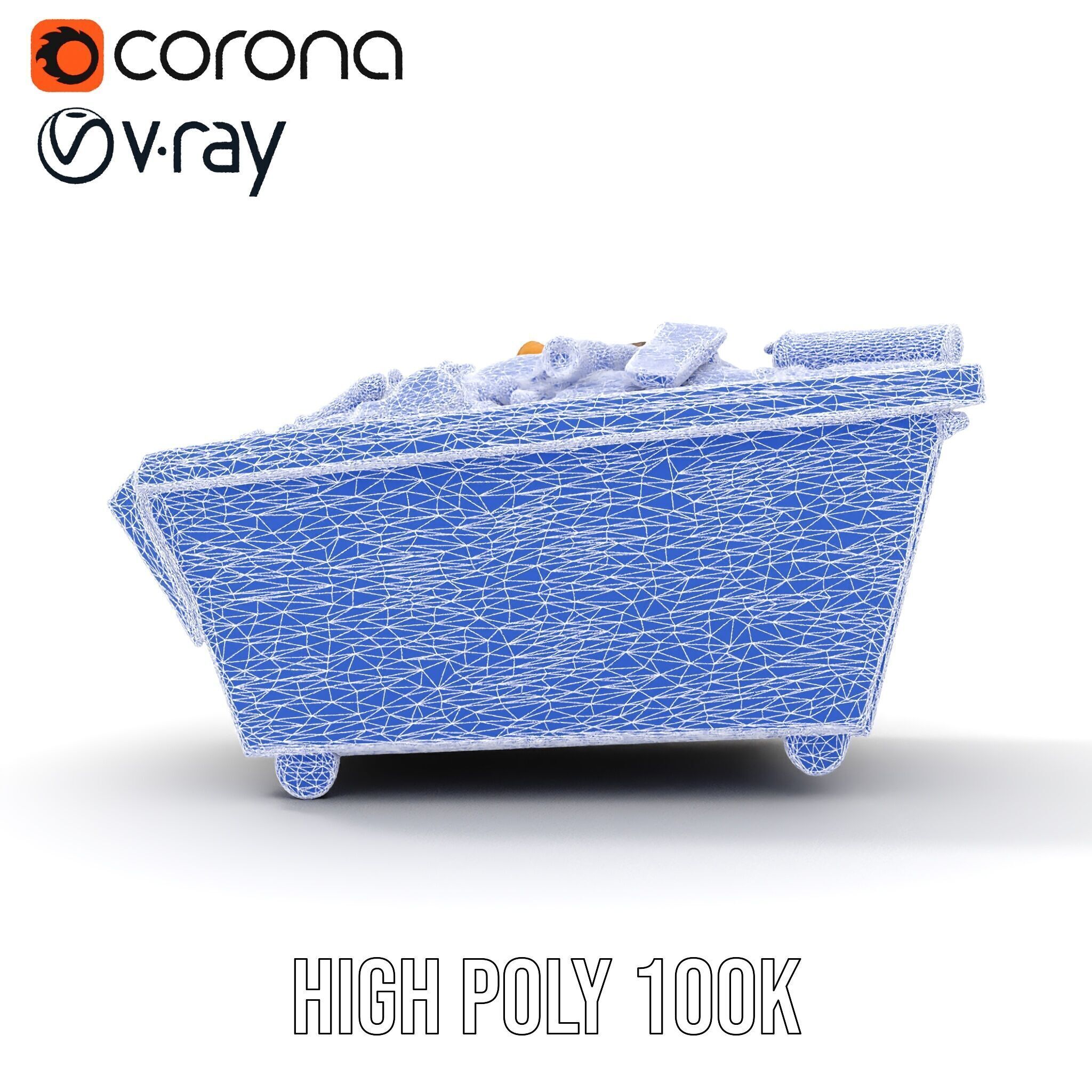 Rusted Construction Dumpster with Debris D Model Pack Low-poly 3D model_32