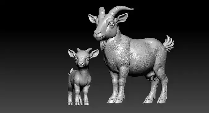 Family Goat - Goat model - 3D print 3D print model