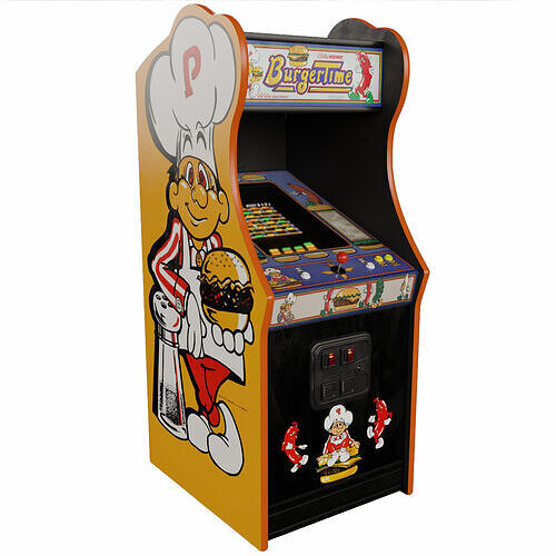 Burger Time Arcade Cabinet Retro Low-poly 3D model