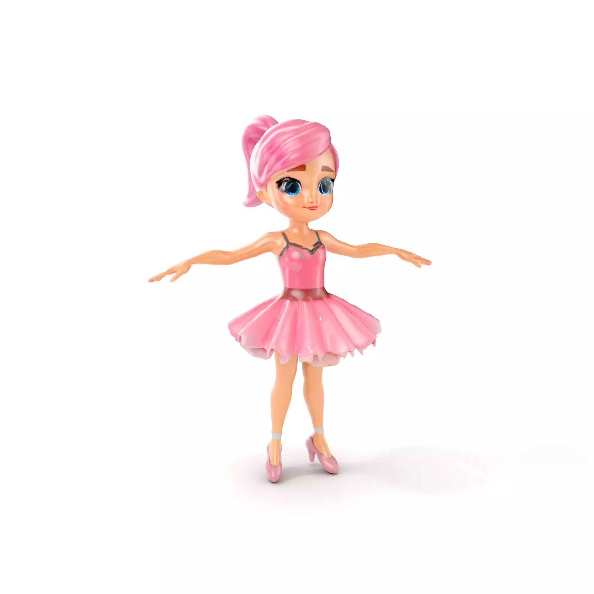 Ballet Dancer Character Model Rigged and Animated Low-poly 3D model_0