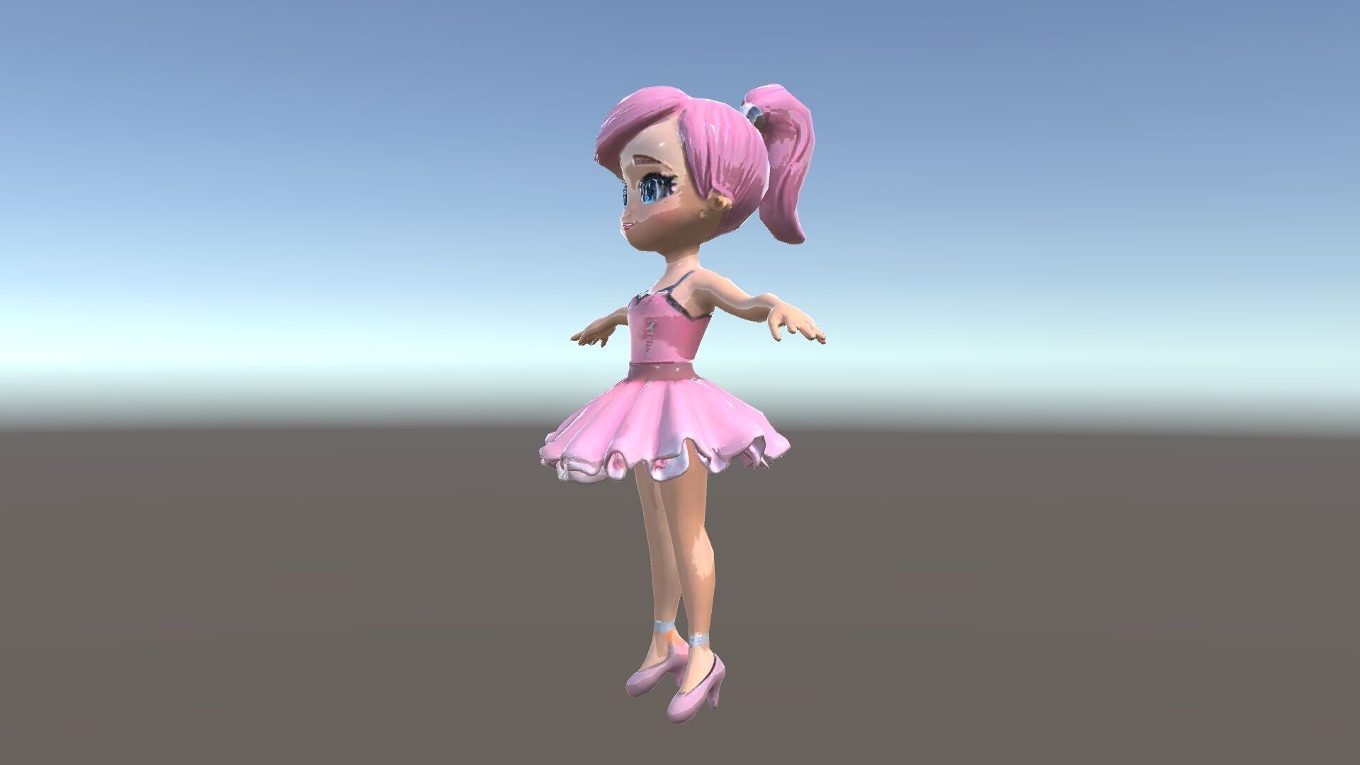 Ballet Dancer Character Model Rigged and Animated Low-poly 3D model_39