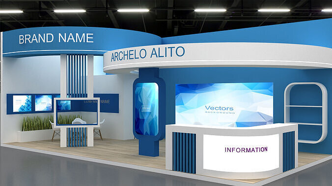 3d booth exhibition Low-poly 3D model