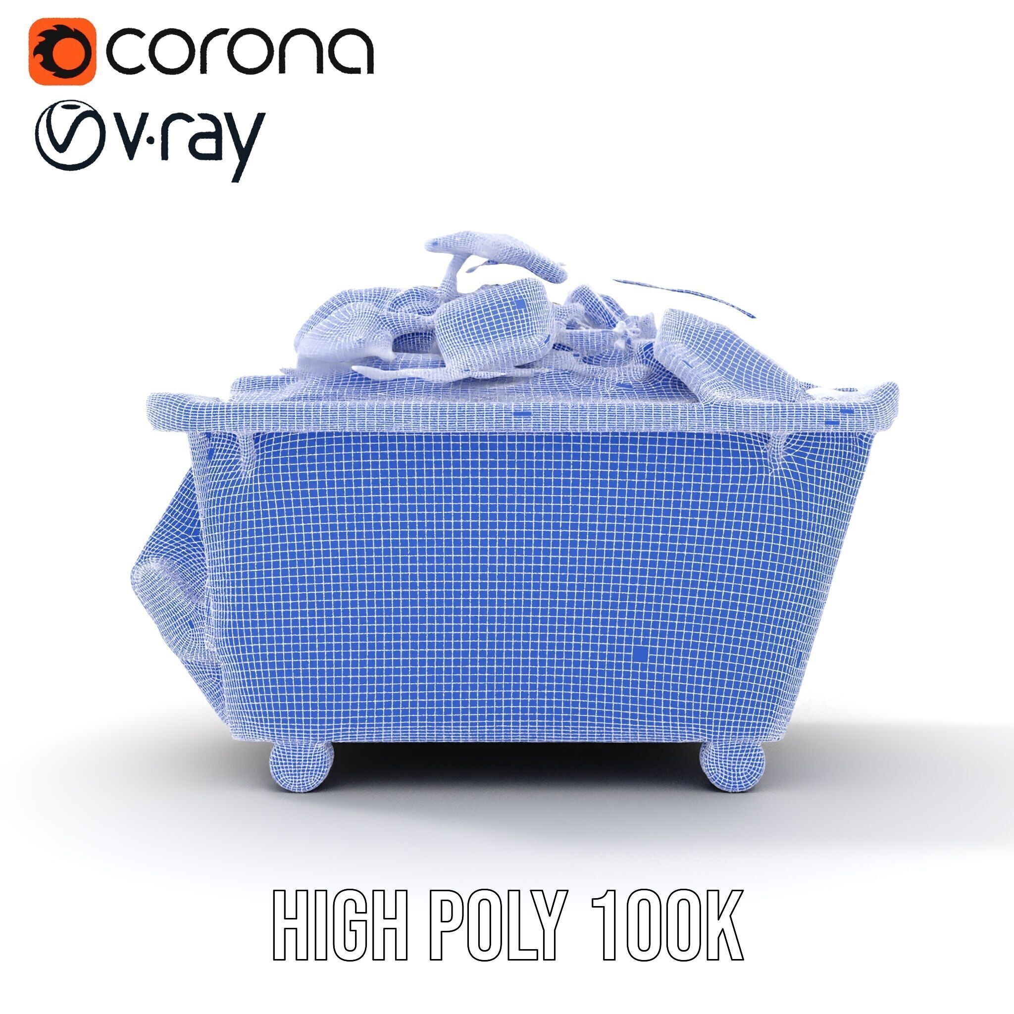 Construction Debris Dumpster Model Pack Low-poly 3D model_37