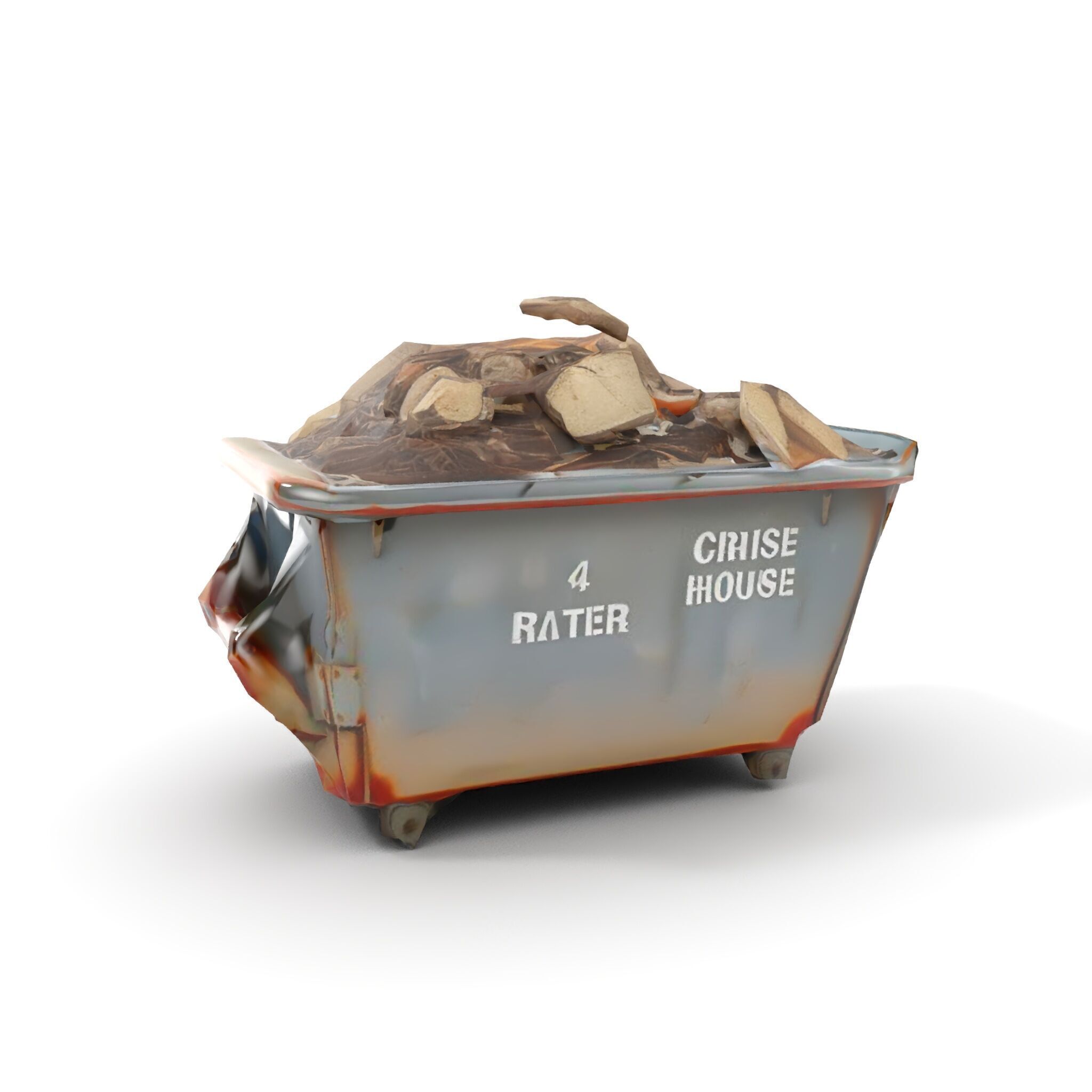 Construction Debris Dumpster Model Pack Low-poly 3D model_10