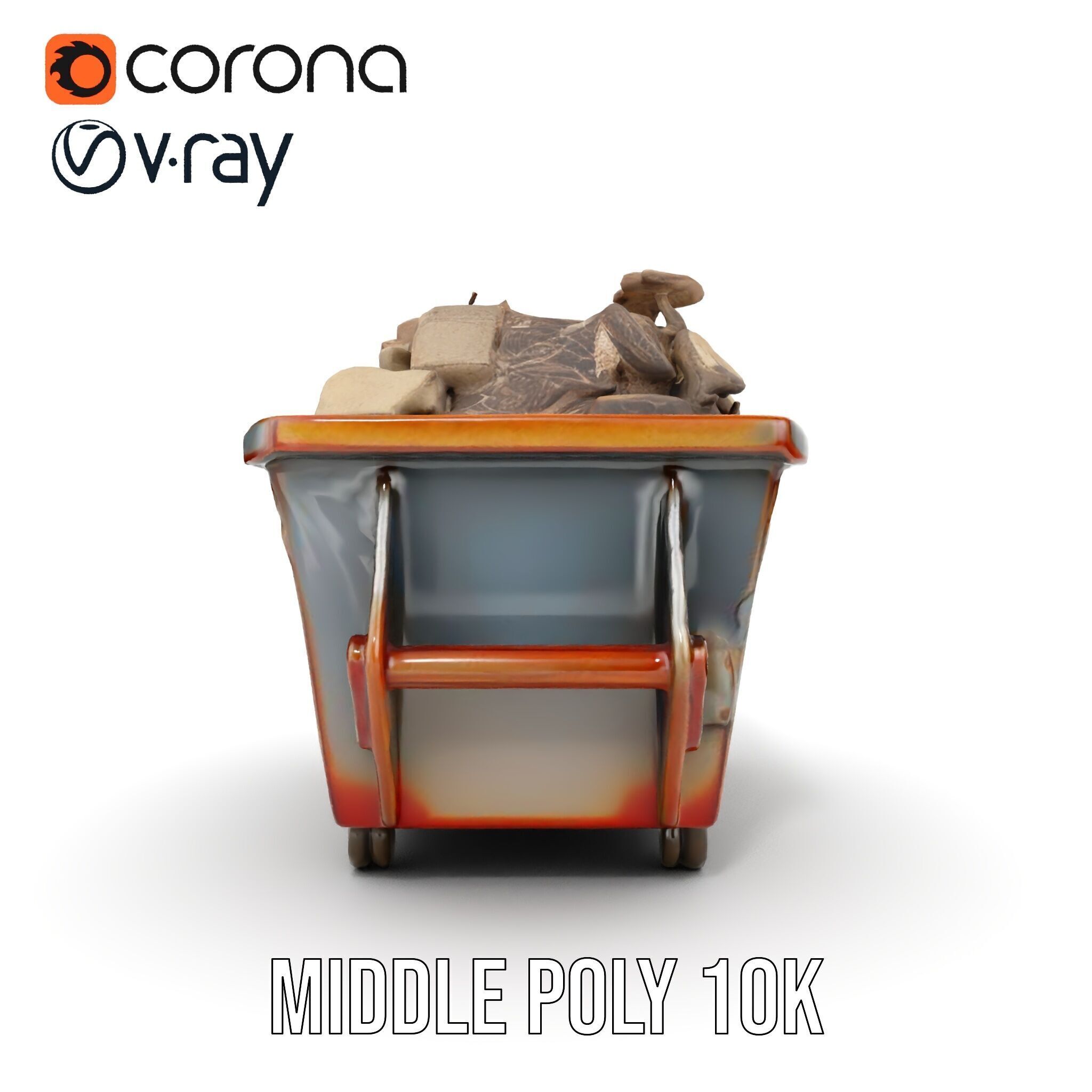 Construction Debris Dumpster Model Pack Low-poly 3D model_24