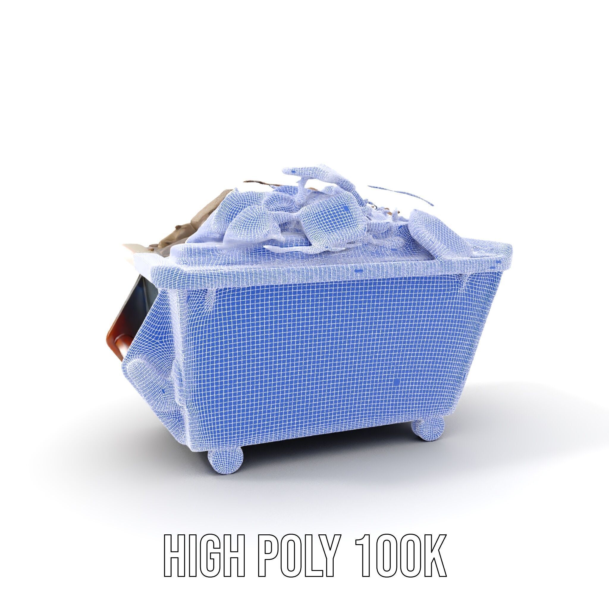 Construction Debris Dumpster Model Pack Low-poly 3D model_4