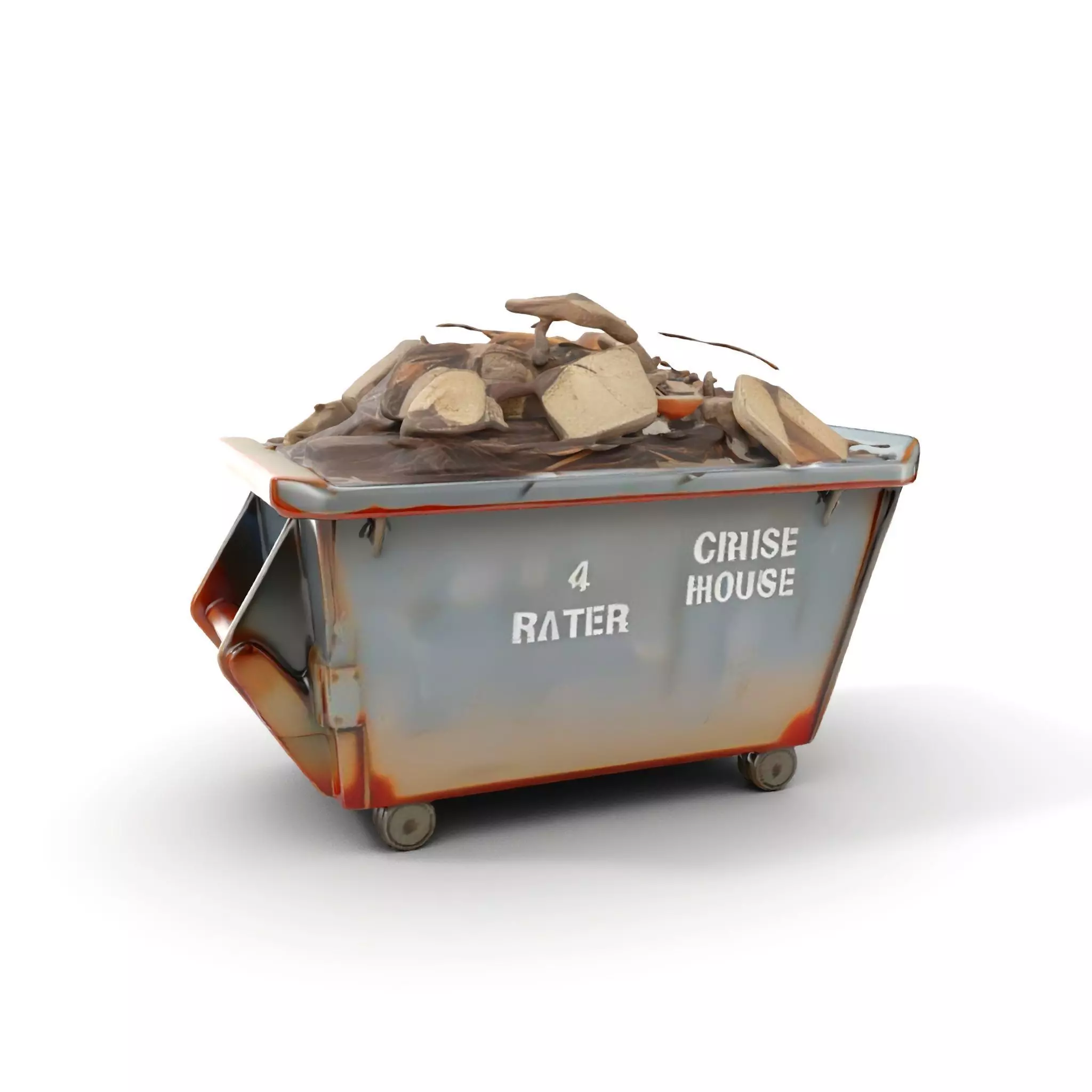 Construction Debris Dumpster Model Pack Low-poly 3D model_0