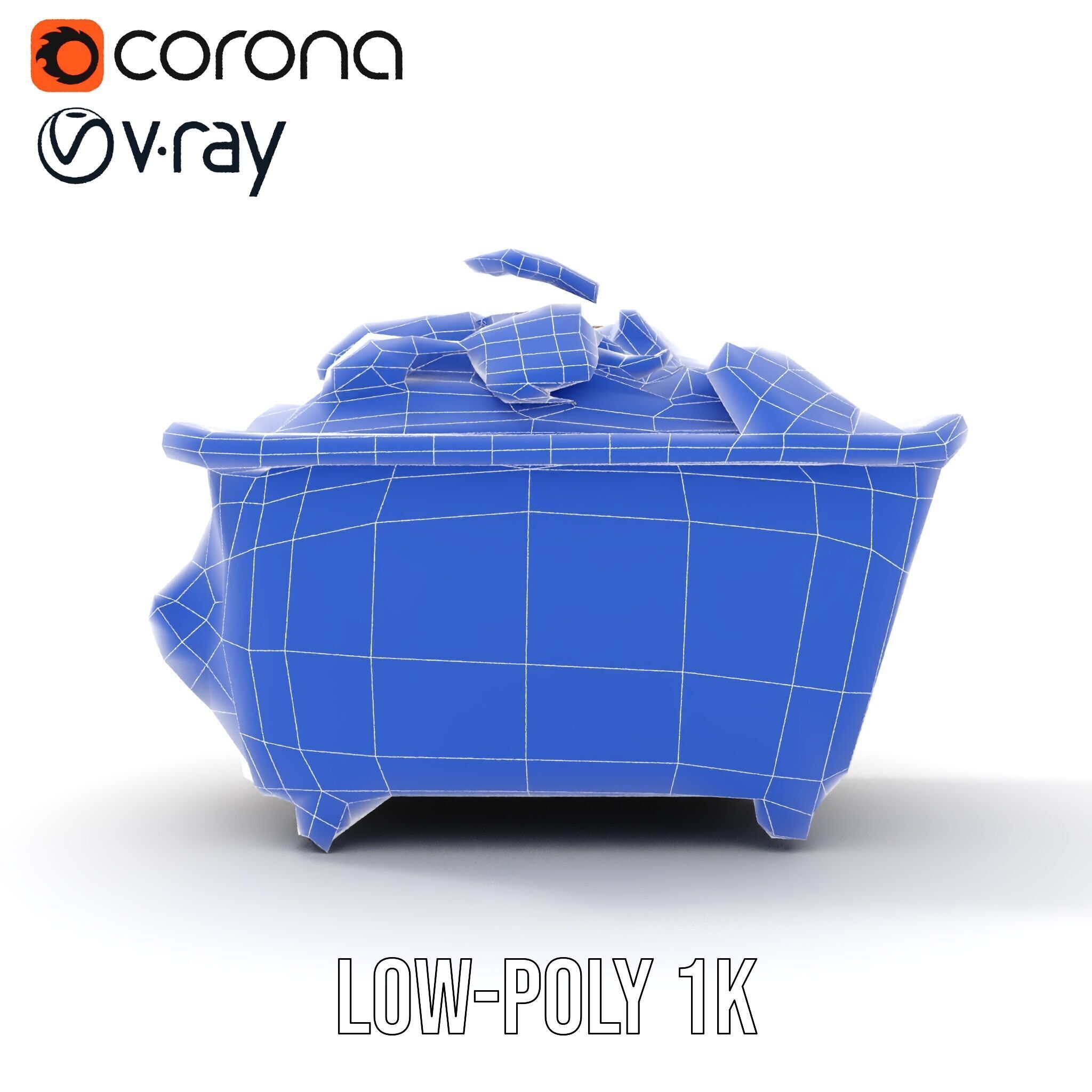 Construction Debris Dumpster Model Pack Low-poly 3D model_28