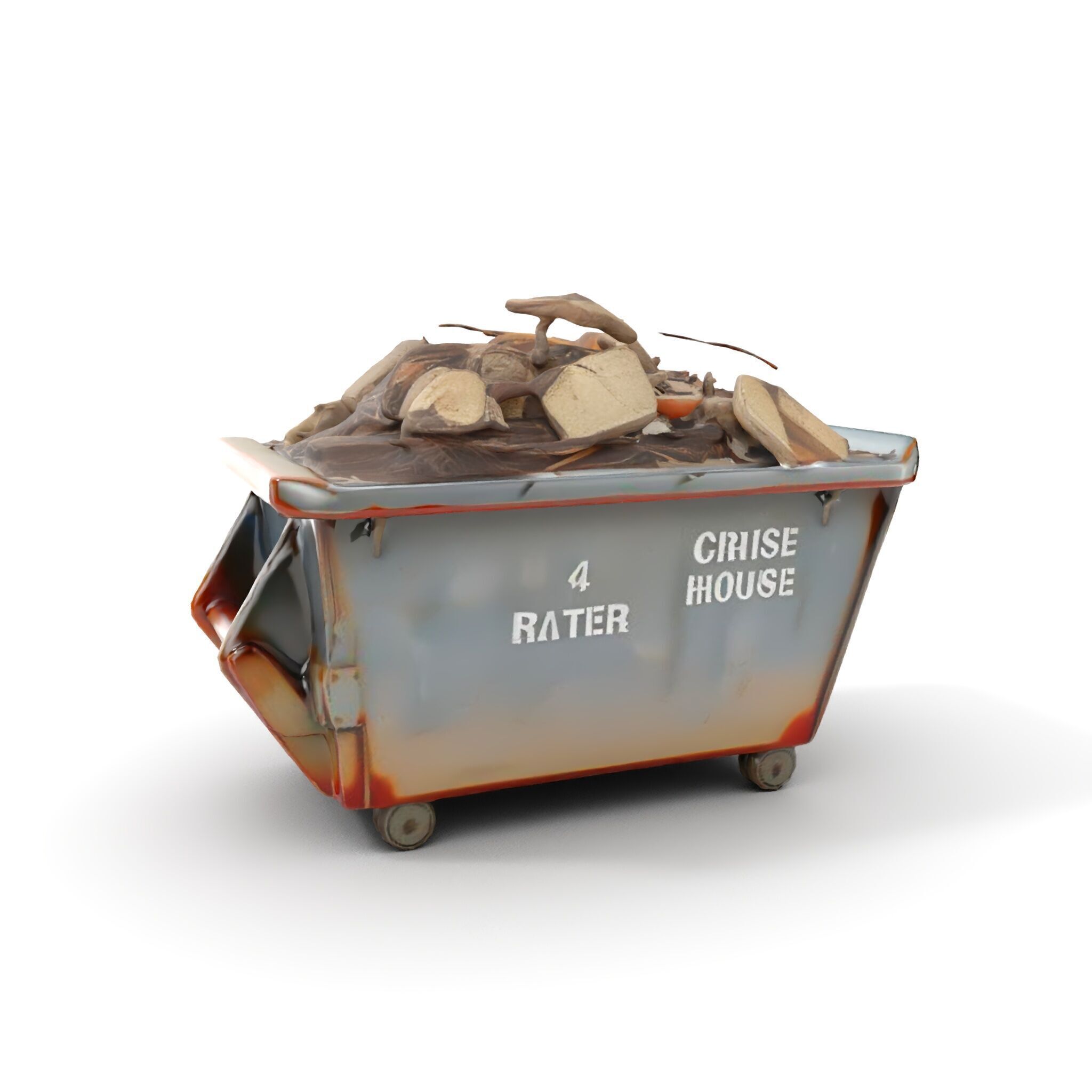 Construction Debris Dumpster Model Pack Low-poly 3D model_12