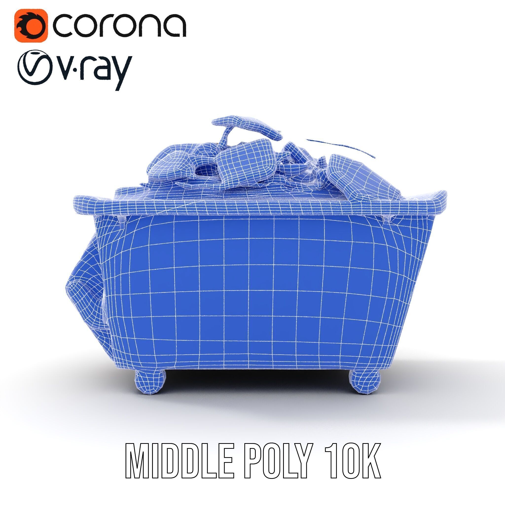 Construction Debris Dumpster Model Pack Low-poly 3D model_27