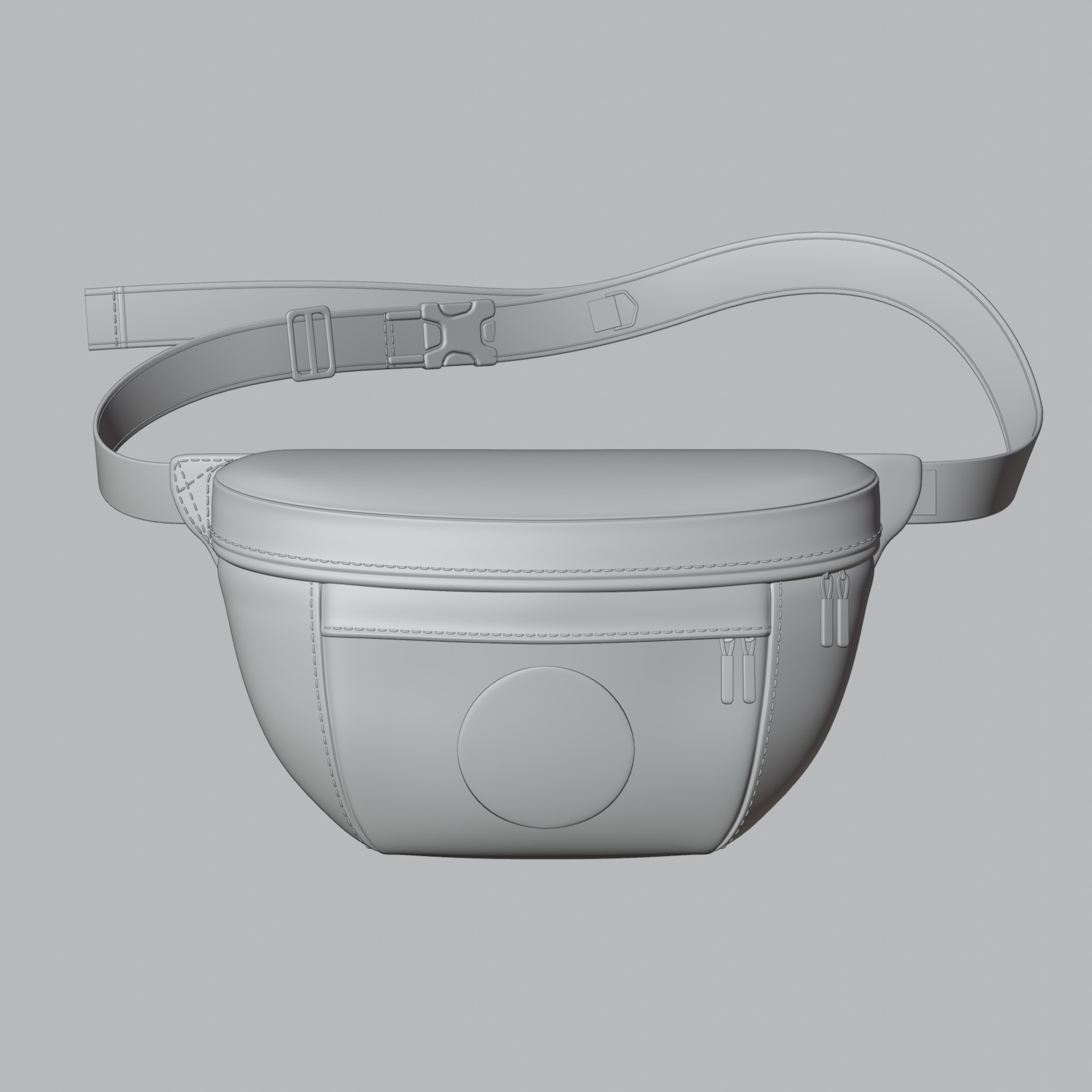 3D Waist Bag - Chest Bag - Compact Urban Low-poly 3D model_4