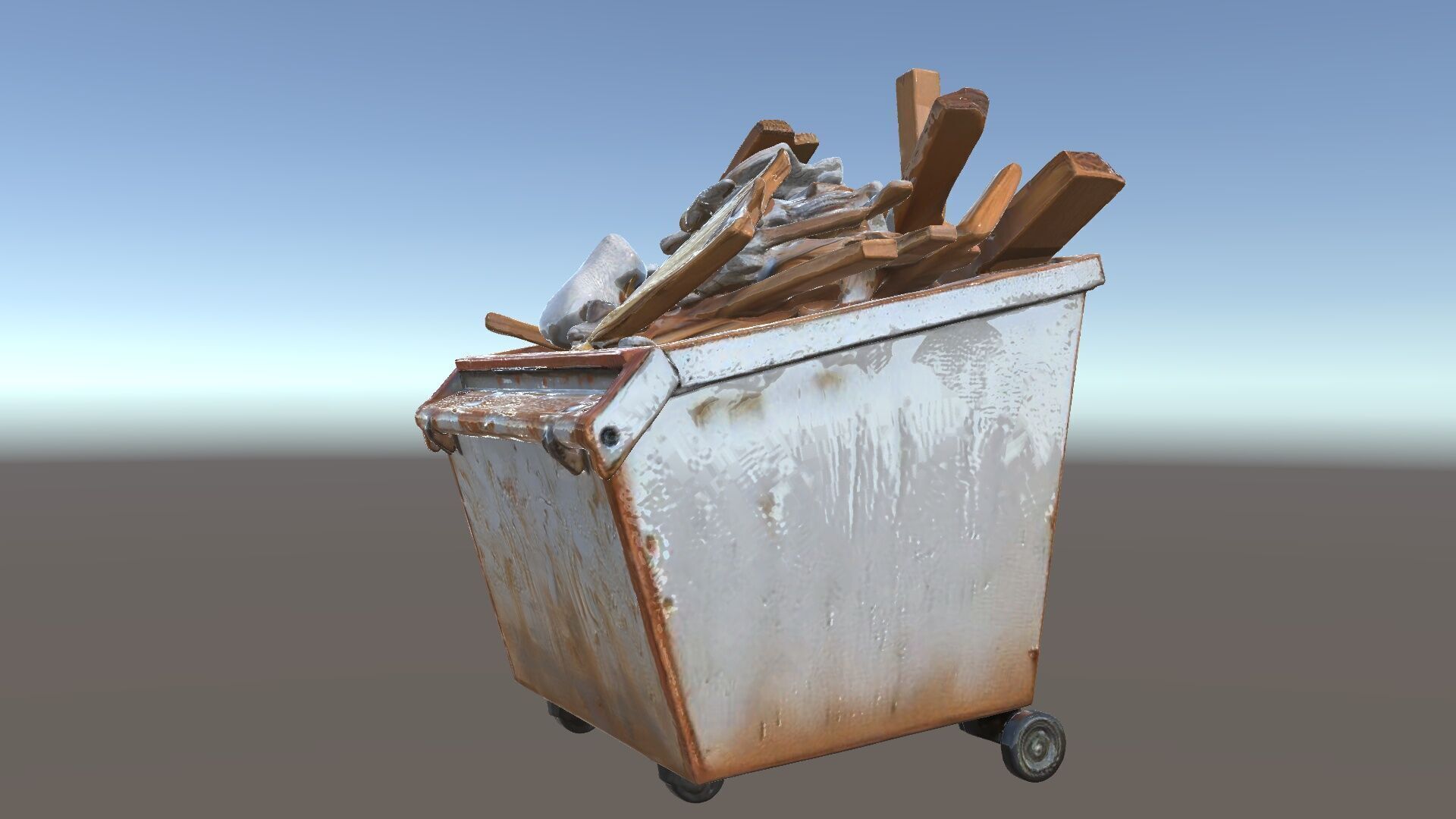 Industrial Dumpster with Debris Model Pack Low-poly 3D model_36