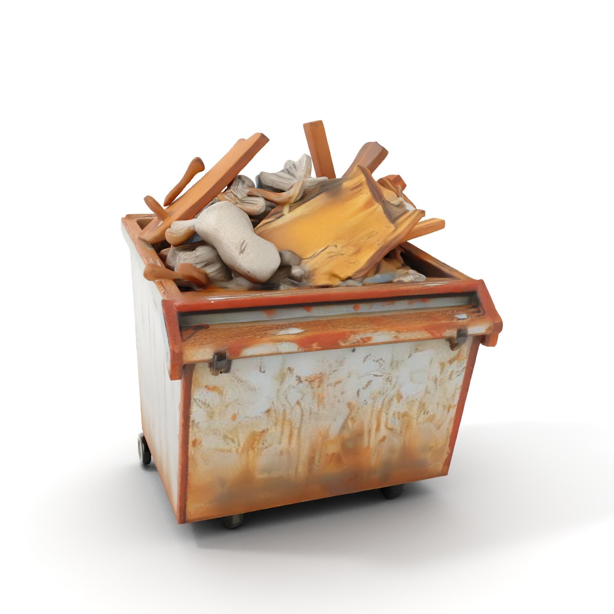Industrial Dumpster with Debris Model Pack Low-poly 3D model_21