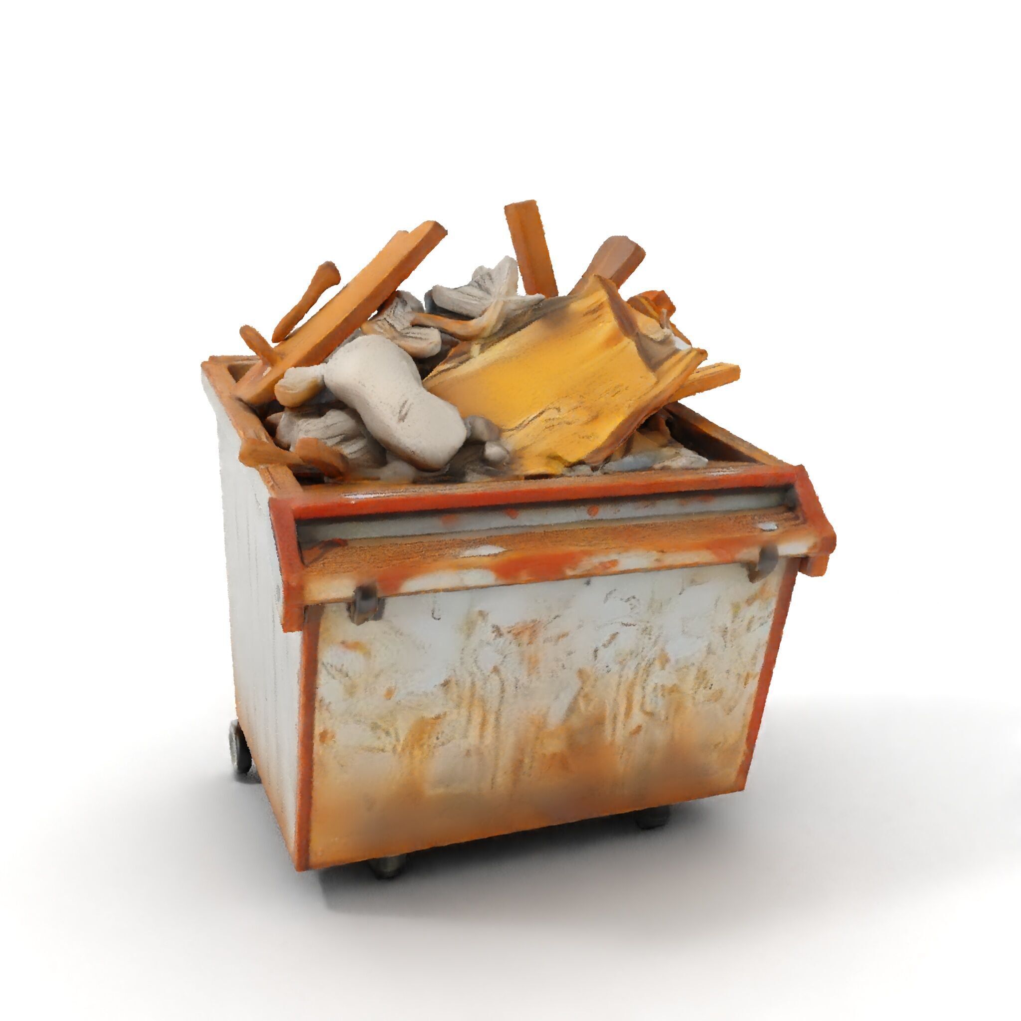 Industrial Dumpster with Debris Model Pack Low-poly 3D model_14