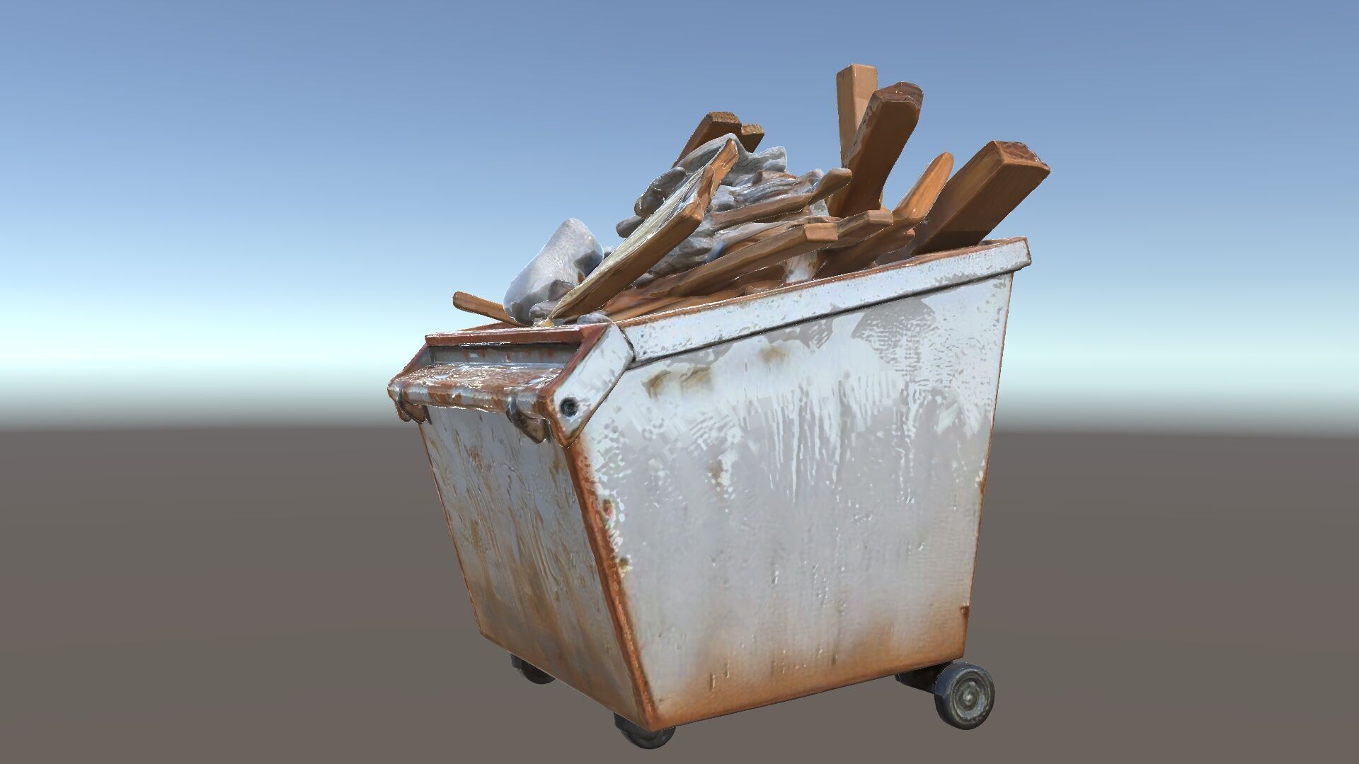 Industrial Dumpster with Debris Model Pack Low-poly 3D model_6