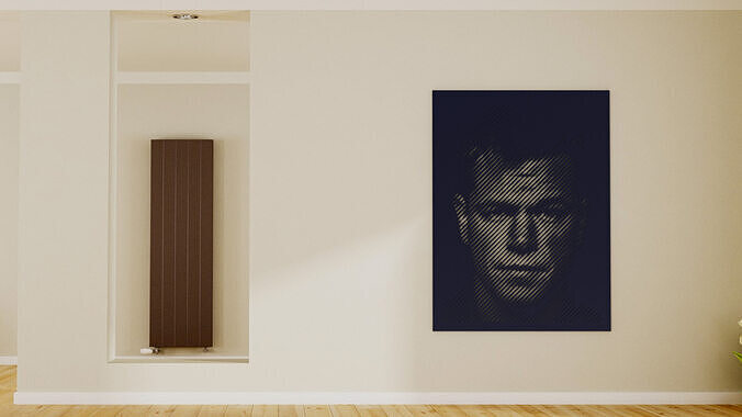  Halftone wall sticker Matt Damon 3D print model