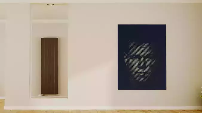  Halftone wall sticker Matt Damon 3D print model