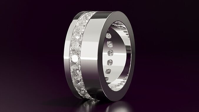 channel set cushion square eternity band N08 54EU size Free 3D print model
