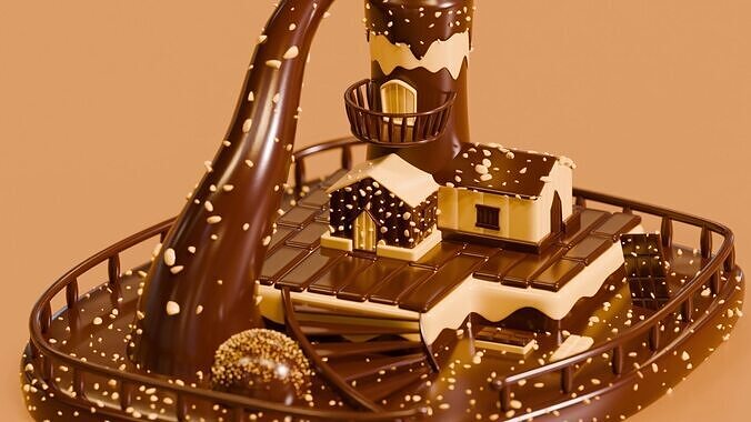 Chocolate House 3D model 5