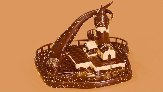 Chocolate House 3D model 7