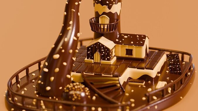 Chocolate House 3D model 6