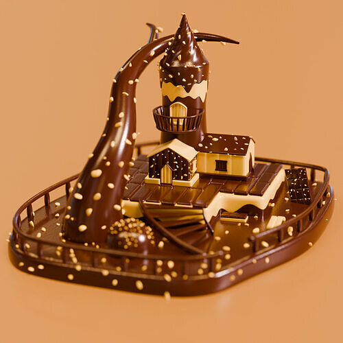 Chocolate House 3D model 4
