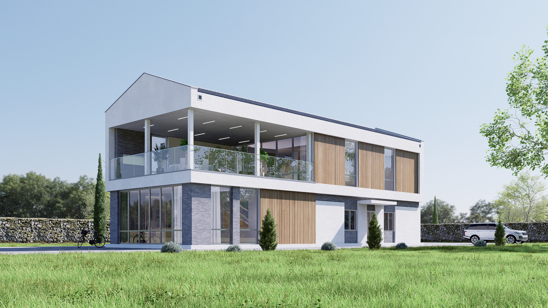 villa Low-poly 3D model_2